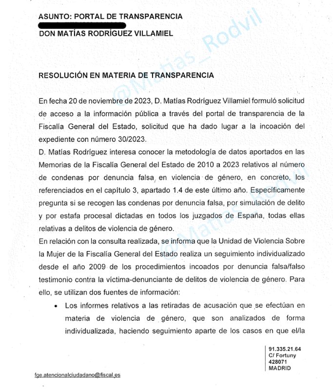 El portal de transparencia revela como se contabilizan las denuncias falsas en España.