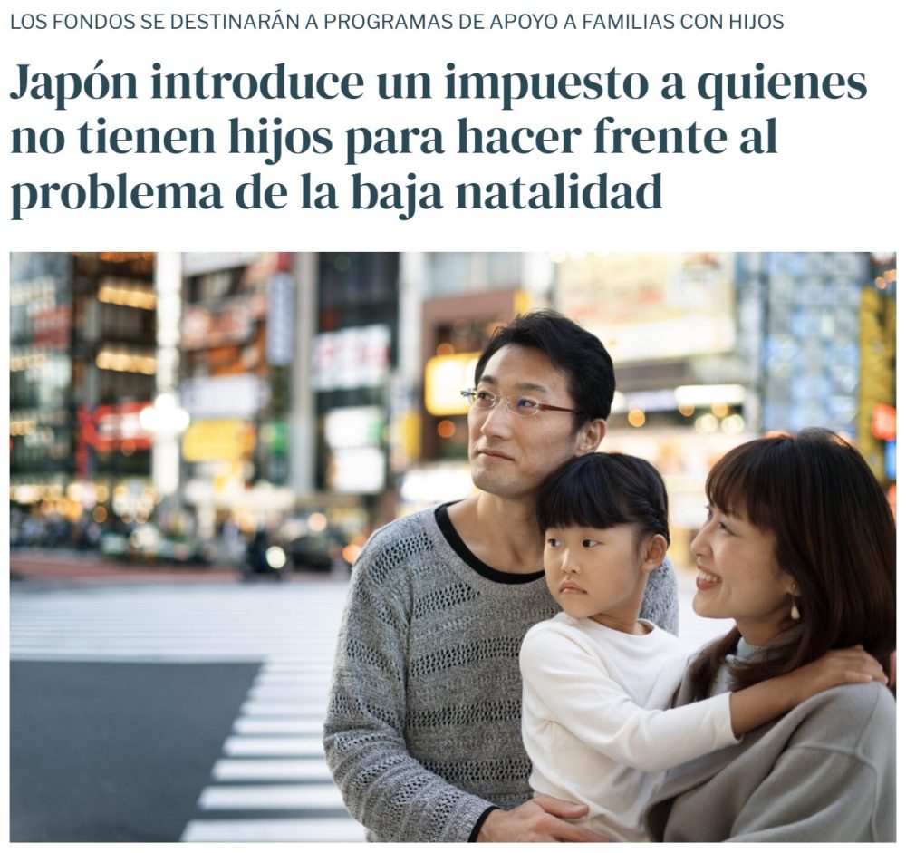 Japón cobrará un impuesto a los ciudadanos que no tengan hijos.