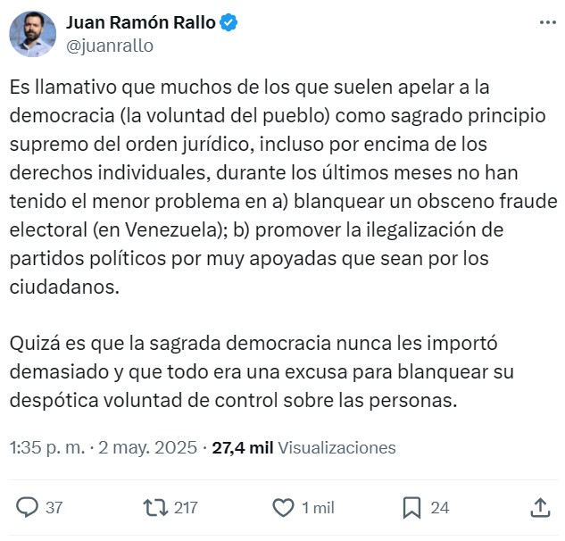 Defensores de la democracia… pero no mucho.