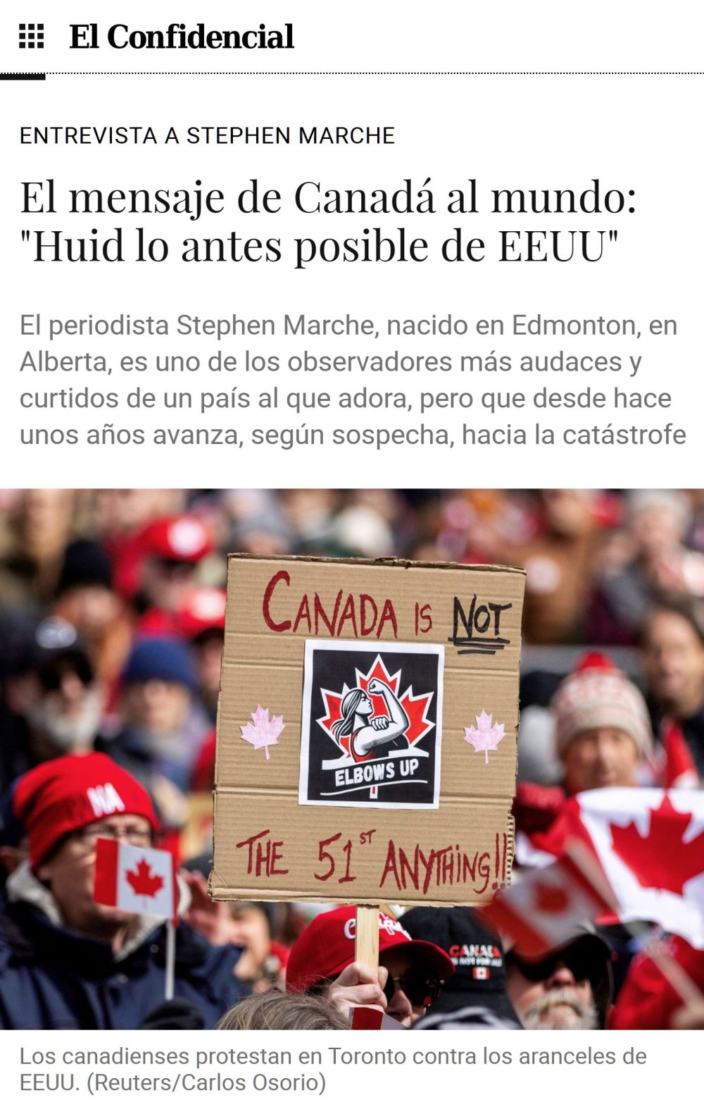El mensaje de Canadá al mundo: "Huid lo antes posible de EEUU"