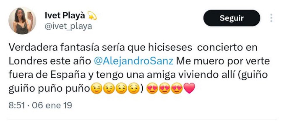 Ivet Playà denuncia que Alejandro Sanz le propuso un tríо.