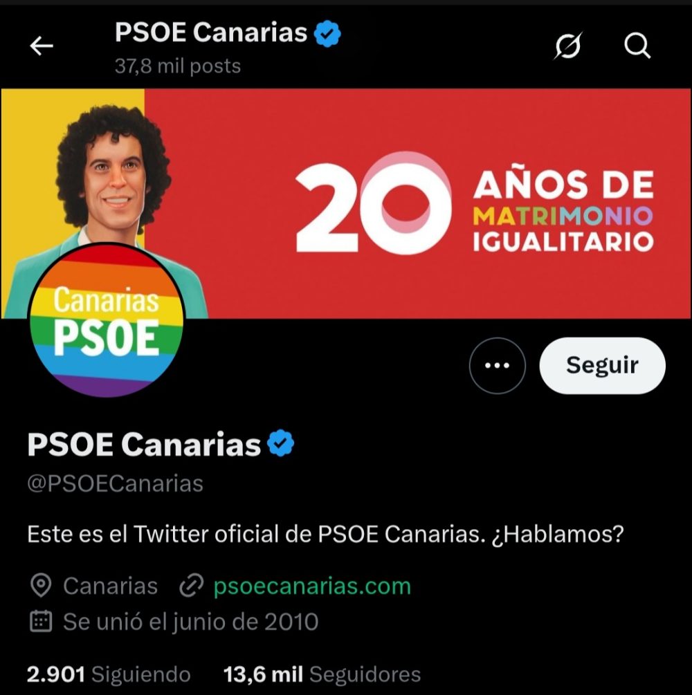 El PSOE adapta sus perfiles al orgullo... pero no todos.