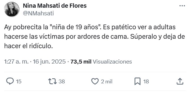 Algo está cambiando cuando una tipa sale en redes diciendo que Alejandro Sanz "se aprovechó de ella" cuando tenía 19 años y la respuesta es: "Responsabilízate de tus mіerdas, que eres adulta".