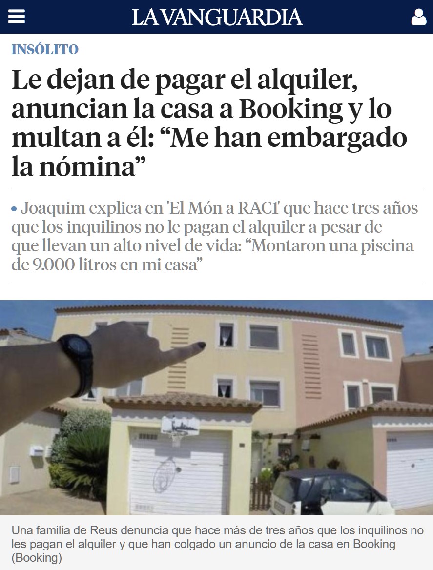 Le okupan la casa, la ponen en booking y multan al propietario por alquiler turístico ilegal.