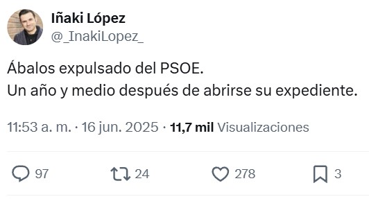 El PSOE NO ha tardado en actuar. Han actuado desde el primer minuto.
