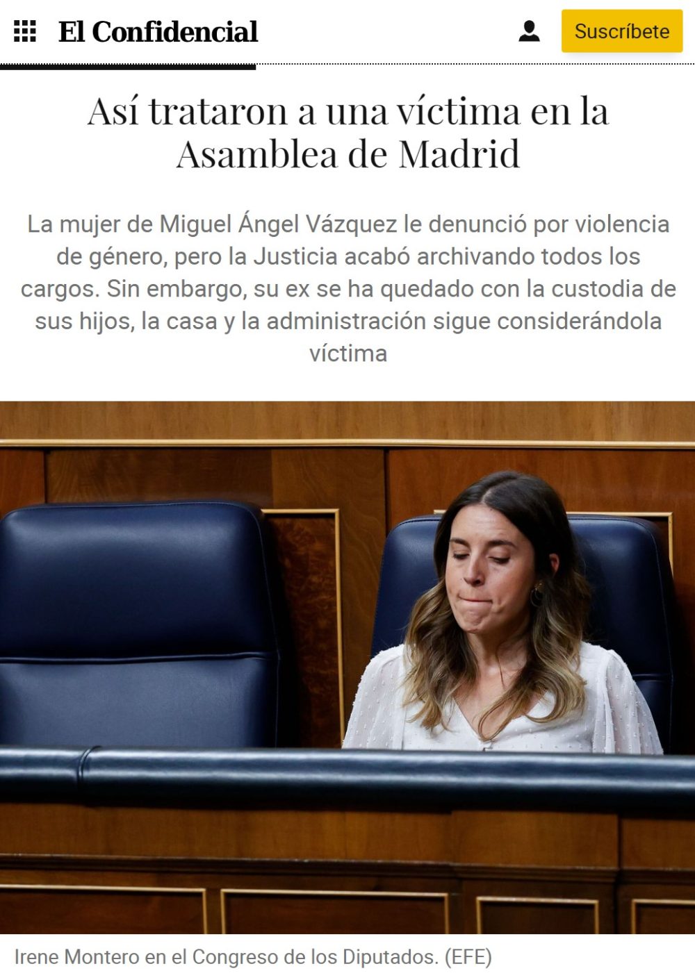 Hoy Juan Soto Ivars habla de una víctima de denuncias falsas que no pudo contar su caso en la asamblea de Madrid.