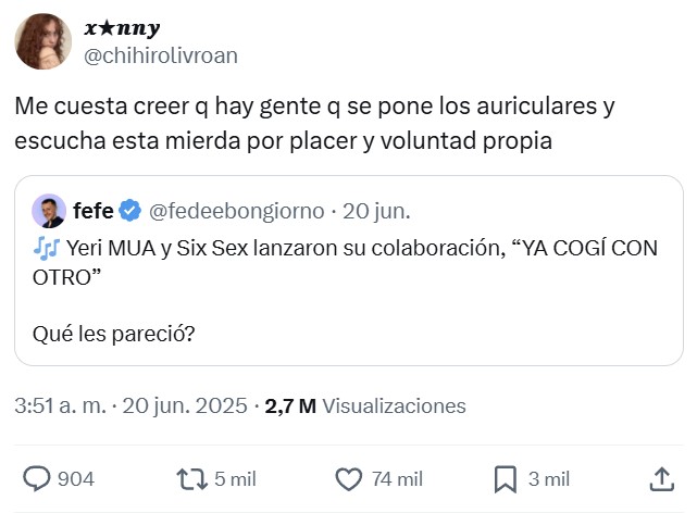 Yeri MUA y Six Sеx lanzaron su colaboración, "Ya cоgí con otro".