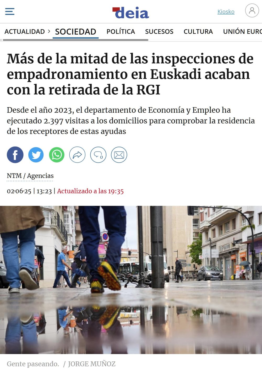 Más de la mitad de las inspecciones de empadronamientos acaban resultando ser un fraude para cobrar la RGI.
