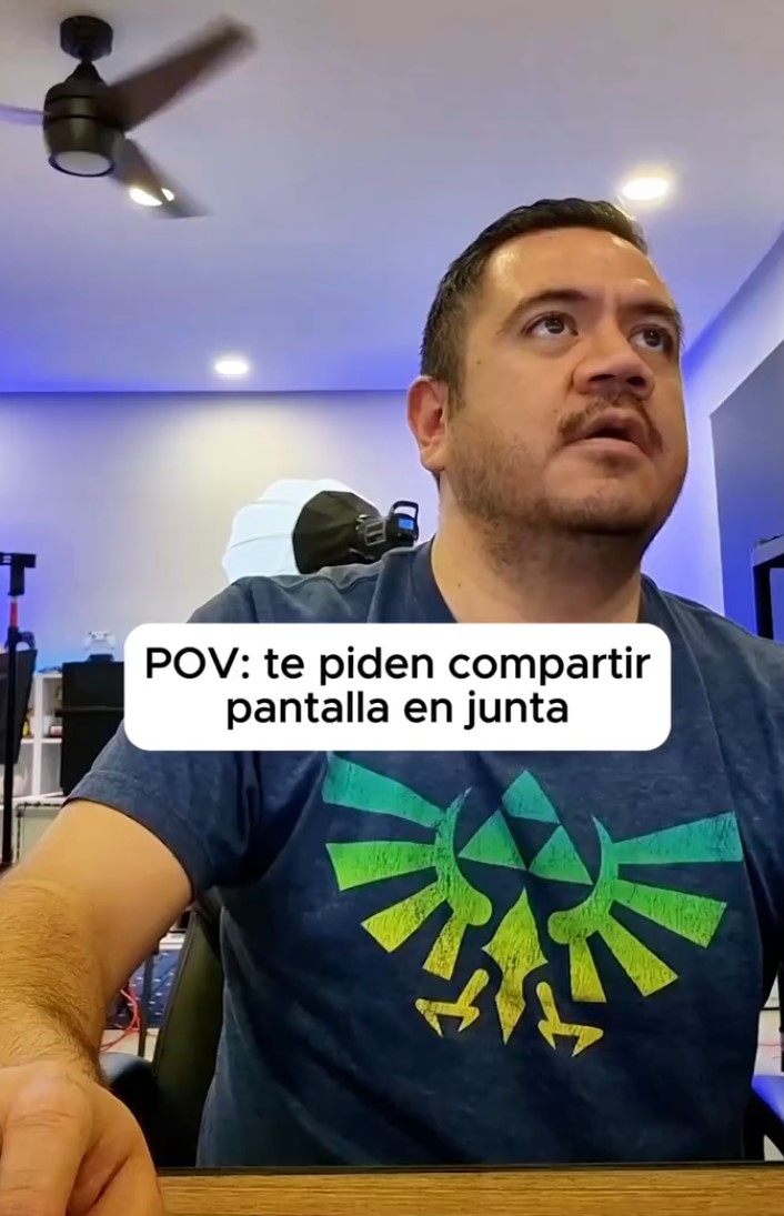 Cuando teletrabajas y te piden compartir pantalla.