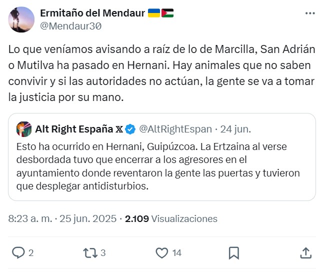 Caos en Hernani: una multitud se lanza contra magrebíes al grito de «Gora ETA» en una noche de disturbios violentos