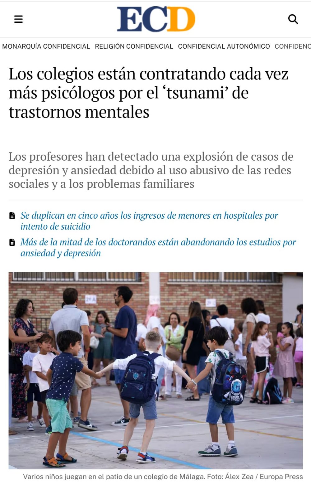 Las redes sociales y los problemas familiares están taladrando las cabezas de los jóvenes.
