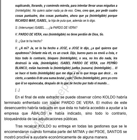 Impagable conversación entre Koldo e Isabel Pardo de Vera en la que nuestro guardaespaldas favorito alaba el trasero de su interlocutora.