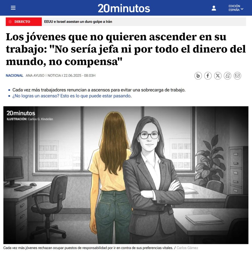 Los jóvenes ya no quieren ascender. Con que les llegue para el alquiler, los viajes y el Netflix les vale.