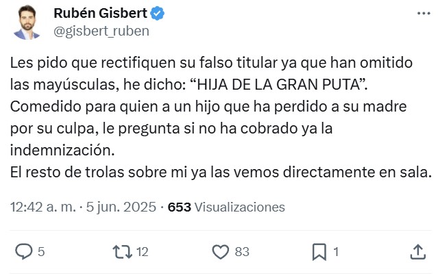 Rubén Gisbert matiza una noticia de El Diario.
