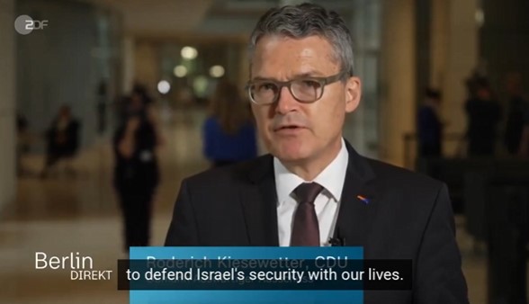 El político alemán Roderich Kiesewetter: "Estamos preparados para defender la seguridad de Israel con nuestras vidas".