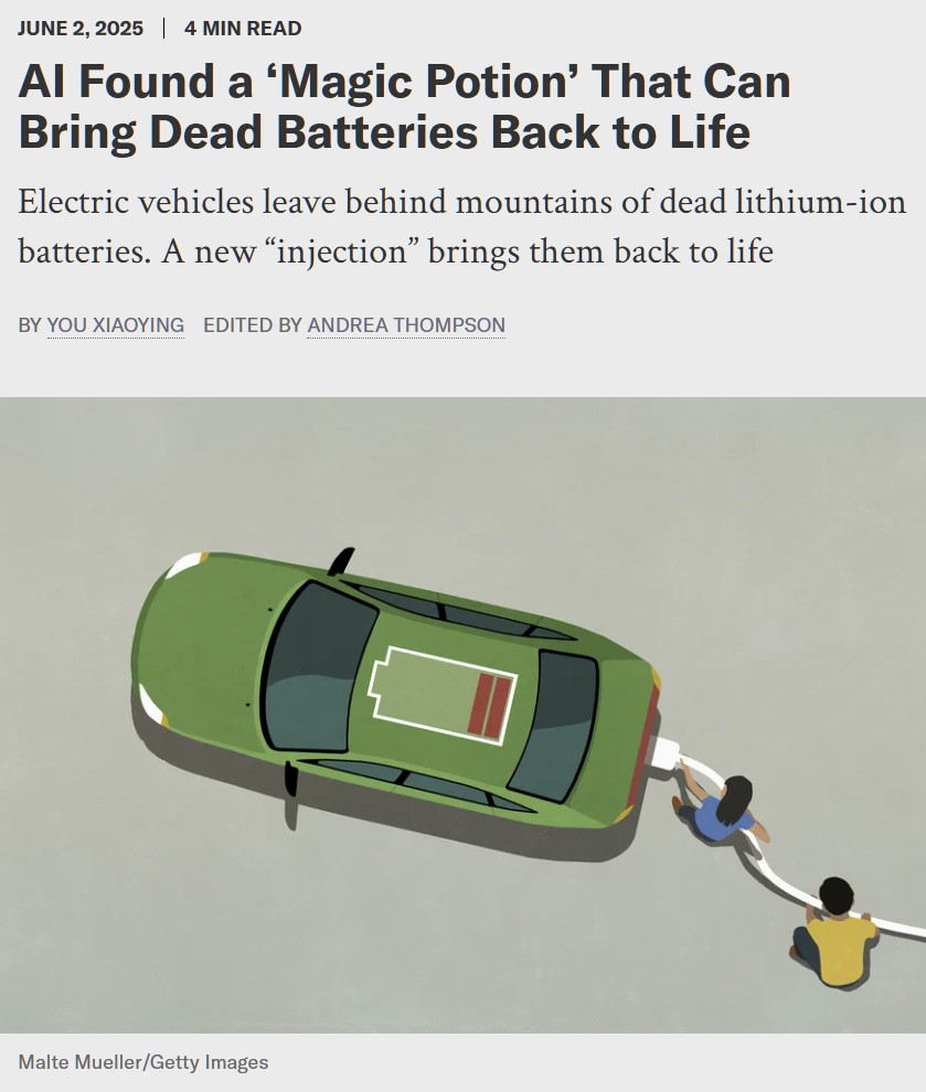 Una IA ha descubierto una "poción mágica" que puede devolverle la vida a las baterías agotadas.