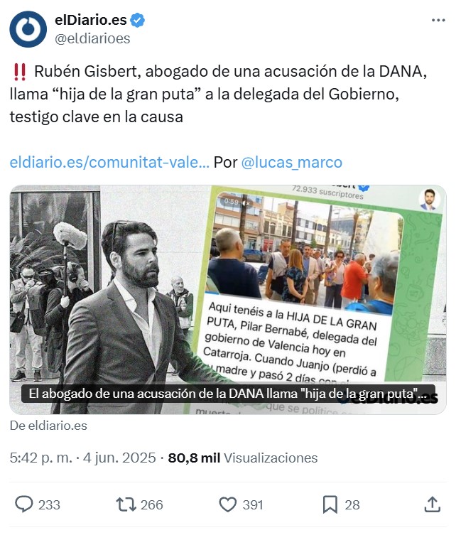 Rubén Gisbert matiza una noticia de El Diario.
