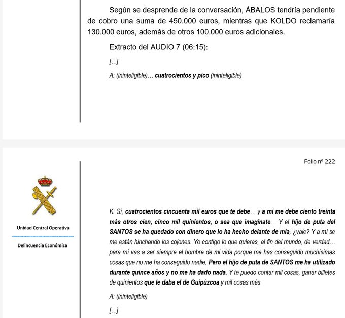 Así han pillado a Santos Cerdón leyendo el informe de la UCO en el Congreso de los Diputados que le involucra con mordidas millonarias en el 'caso Koldo'.
