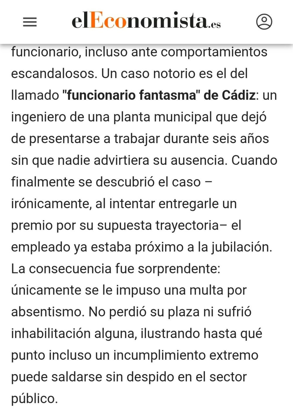 Un funcionario de Cádiz no acude a su puesto durante 6 años, le intentan entregar un "premio por su trayectoria" y se enteran que no está.