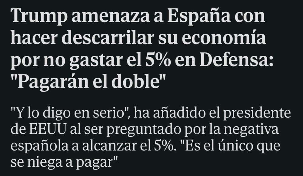 Trump a Pedro Sánchez: o pagas, o pagas.