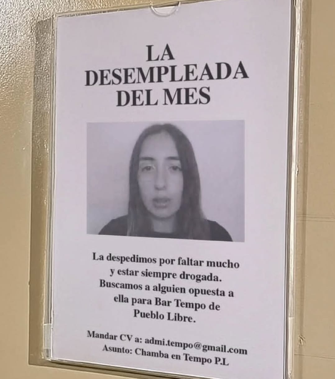 "La desempleada del mes"
