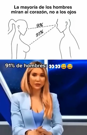 La mayoría de los hombres miran al corazón.