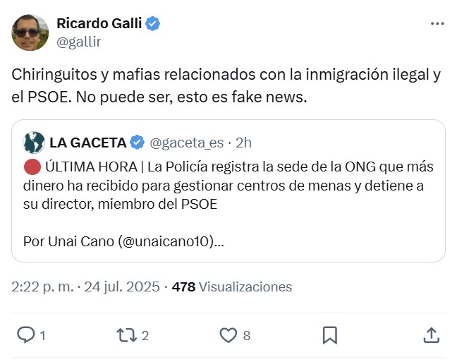 La policía registra la sede de la ONG que más pasta ha recibido para gestionar centros de menas, y detienen a su director, miembro del PSOE.