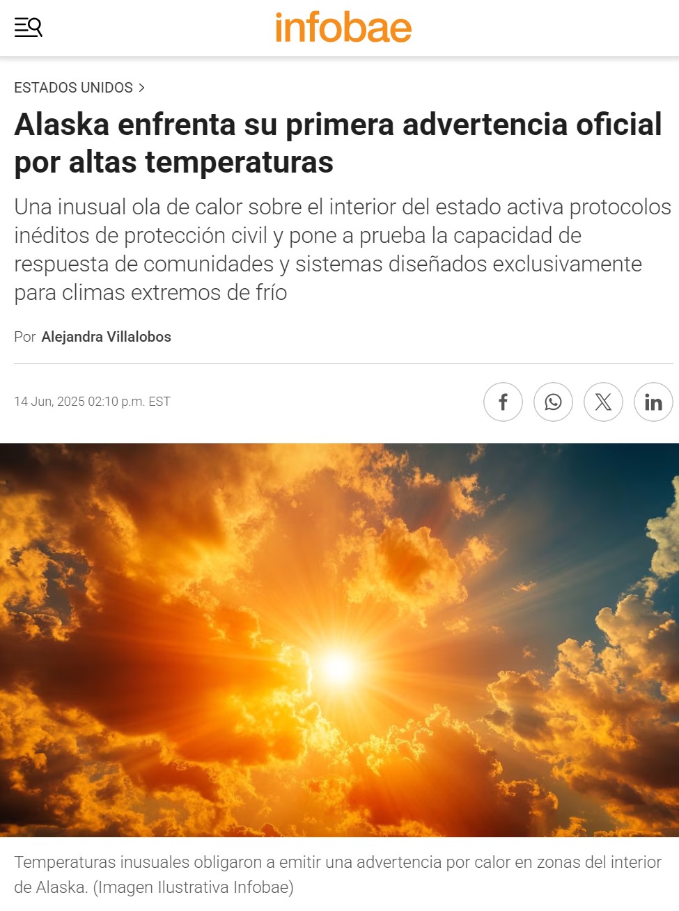 Alaska vivirá su primera ola de calor.