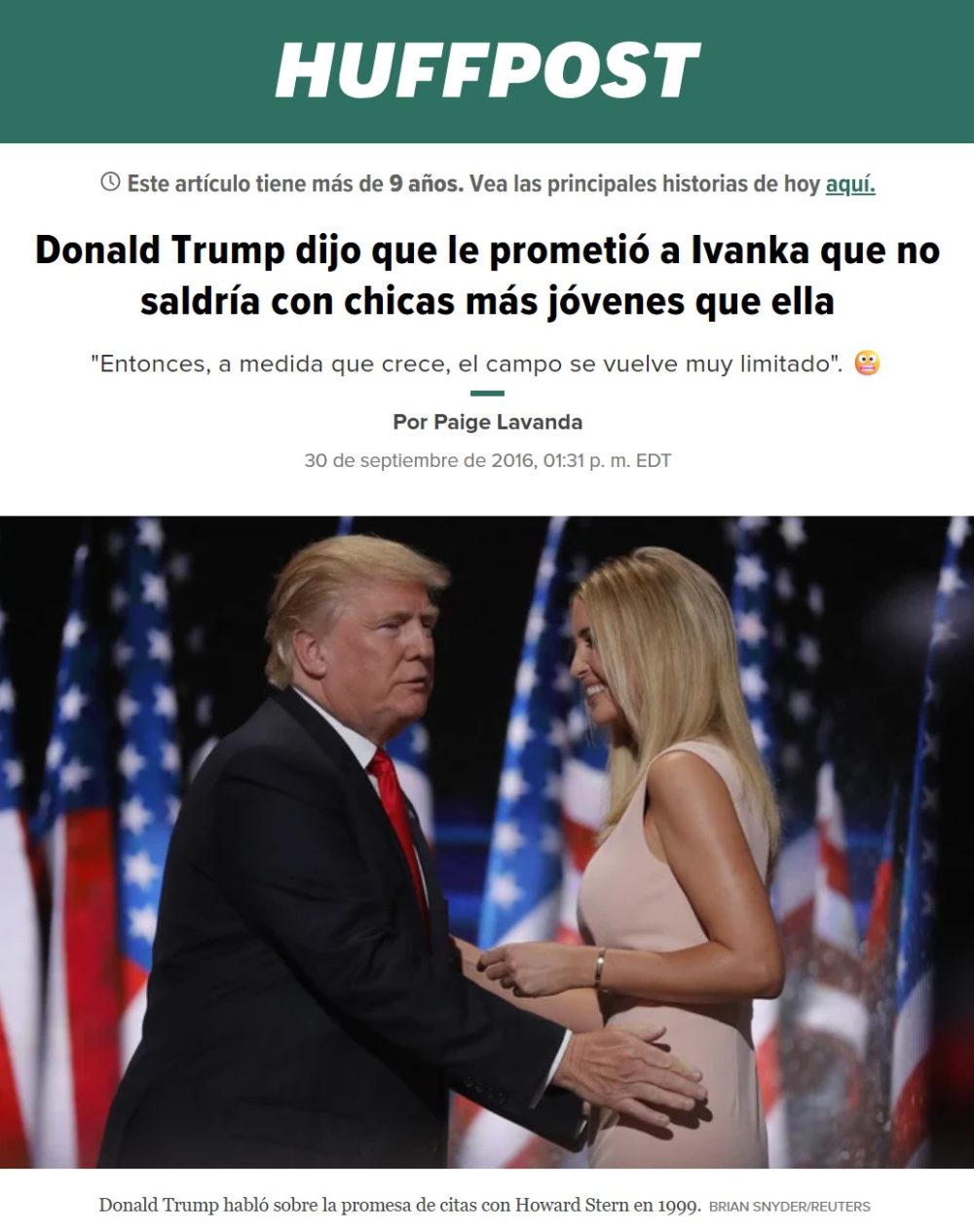La promesa de Donald Trump a su hija Ivanka: "No salgas con chicas más jóvenes que yo".