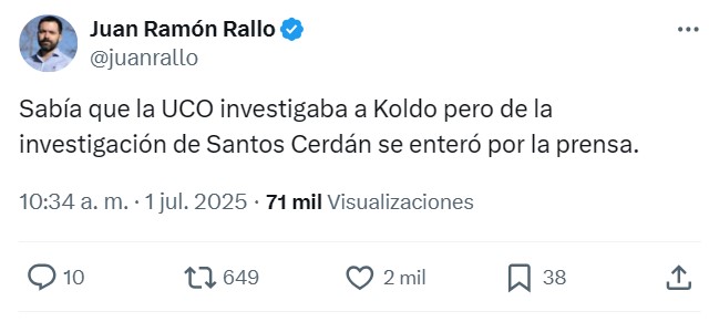 Ábalos dice ahora que Sánchez le avisó en septiembre de 2023 que la UCO investigaba a Koldo.