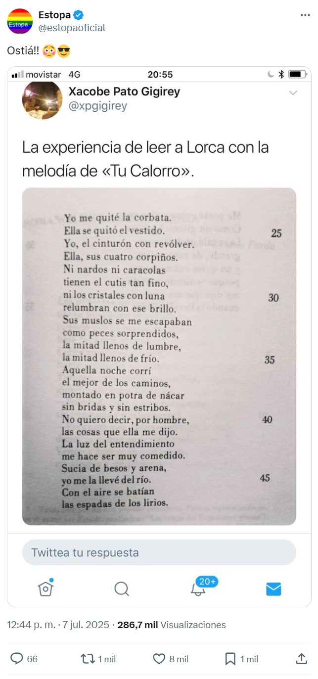 Estopa descubre que sus letras pueden ser sustituidas por poemas de Lorca.
