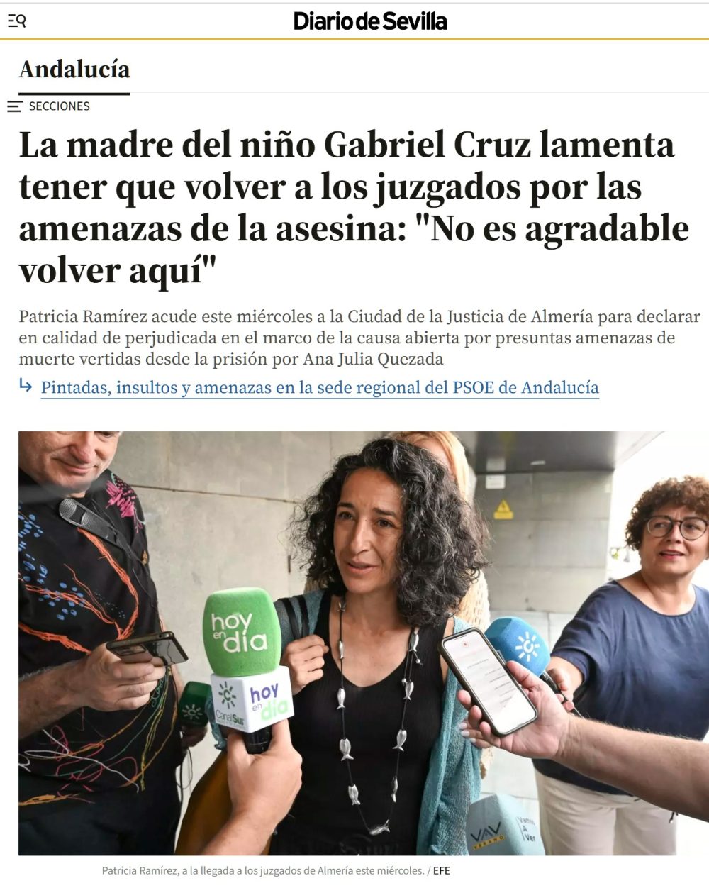 La madre de Gabriel vuelve a los juzgados para denunciar a Ana Julia por amenazas.
