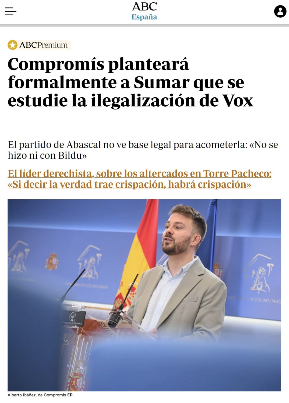 Compromís quiere que Sumar estudie la ilegalización de VOX.