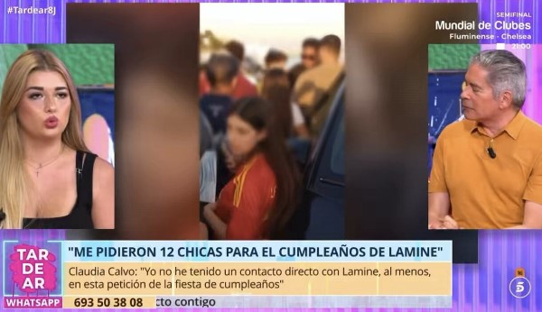 Lamine contratando 12 cariñosas para celebrar su cumpleaños.