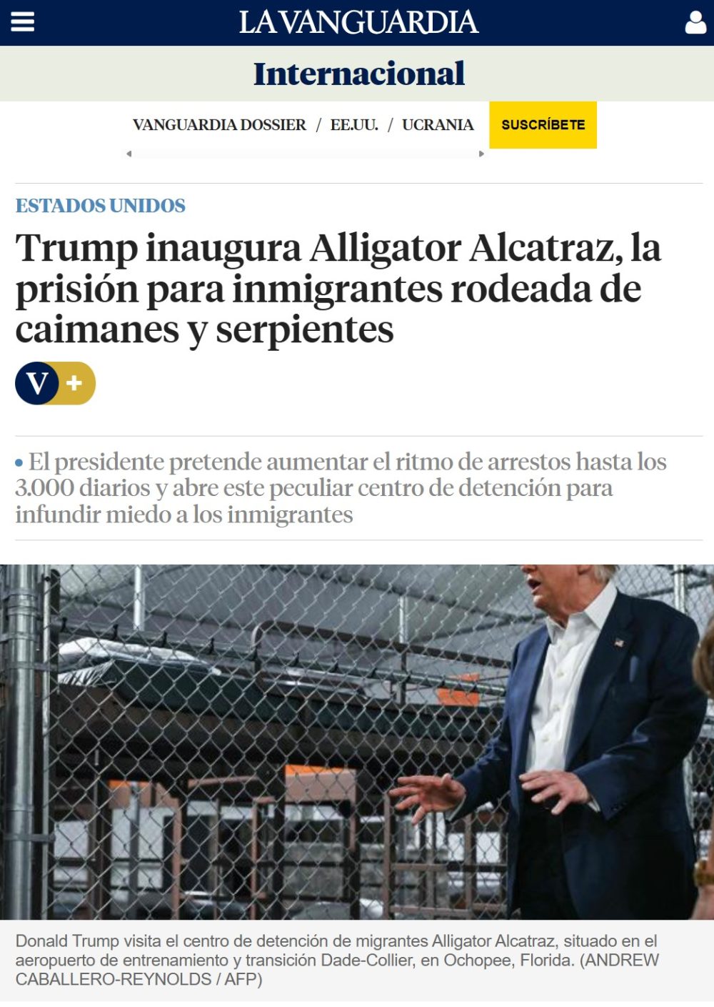 Trump inaugura "ALLIGATOR ALCATRAZ"