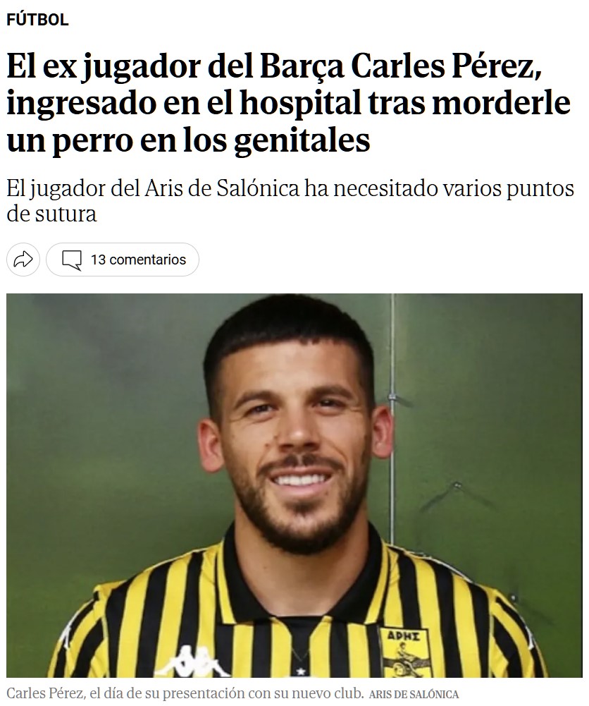 Si alguno de vosotros ha tenido un mal día, seguro que no ha sido peor que el de Carles Pérez.