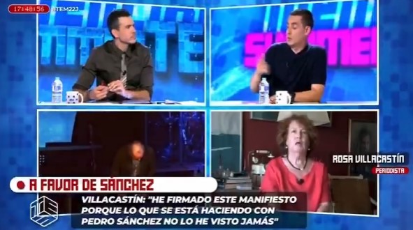 Antonio Naranjo y Rosa Villacastín (una de las firmantes del manifiesto a favor de Pdro Snchz) se enzarzan en directo.