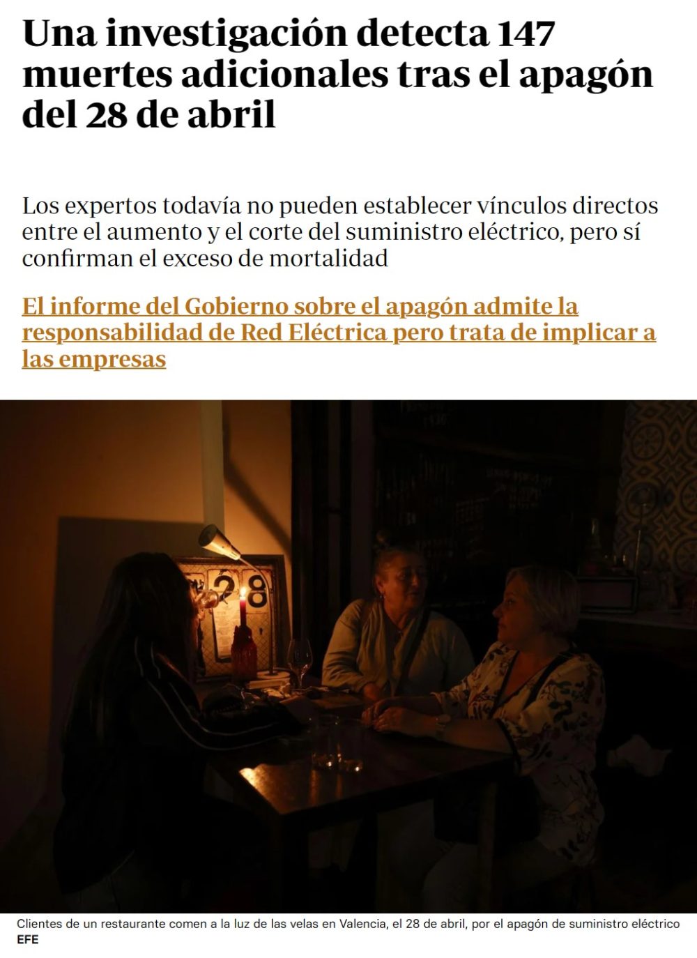 Pero y lo que moló el apagón.