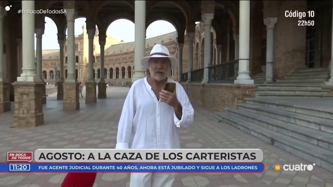 Francisco Sánchez, el jubilado español que persigue carteristas en Sevilla.