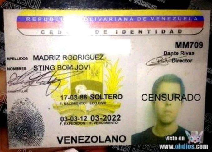 Nombres venezolanos que en cualquier otro país conllevarían pena de prisión para los padres.