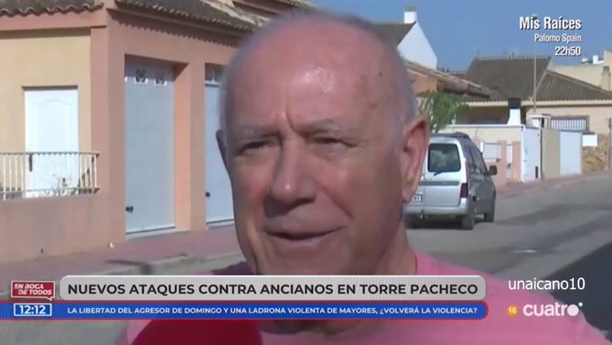 El anciano que sufrió una brutaI agresión a manos de un magrebí en Torre Pacheco, estalla por su liberación: "No quiero ni opinar".