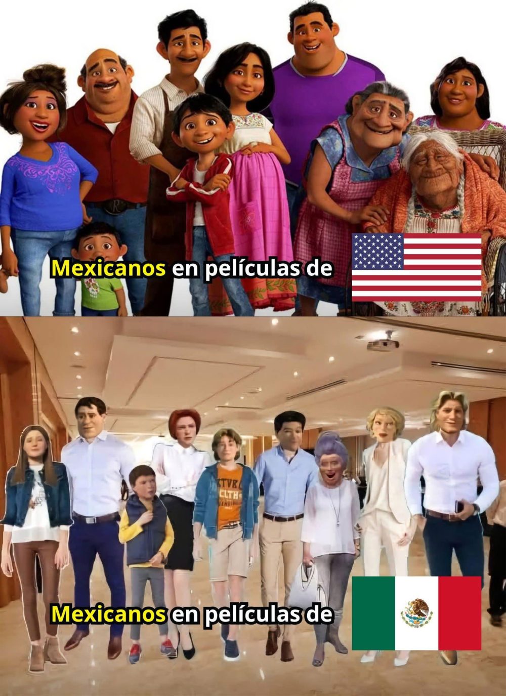 Mexicanos en pelis de EEUU vs mexicanos en pelis de México.