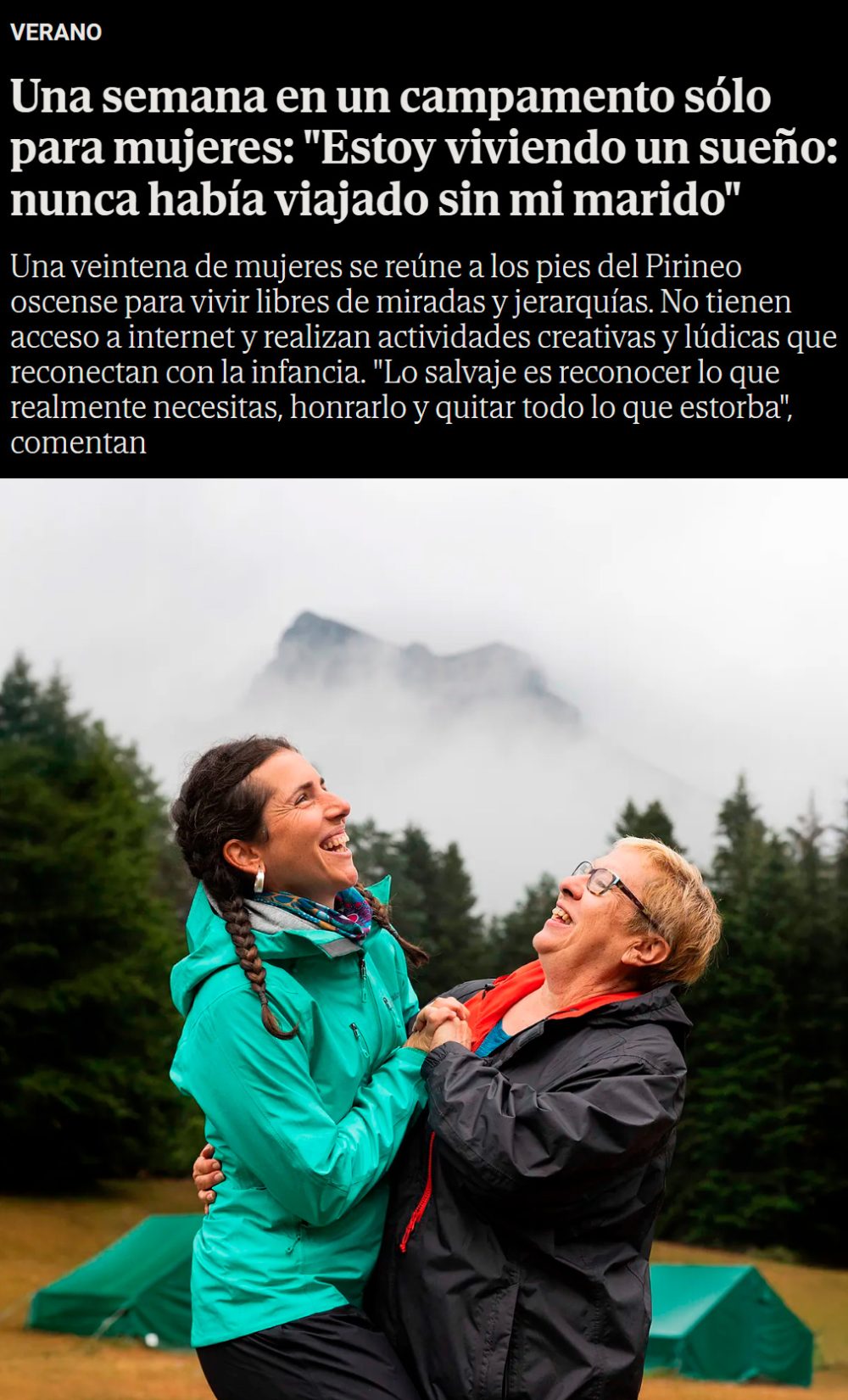Campamentos solo para mujeres "libres de miradas y jerarquías".