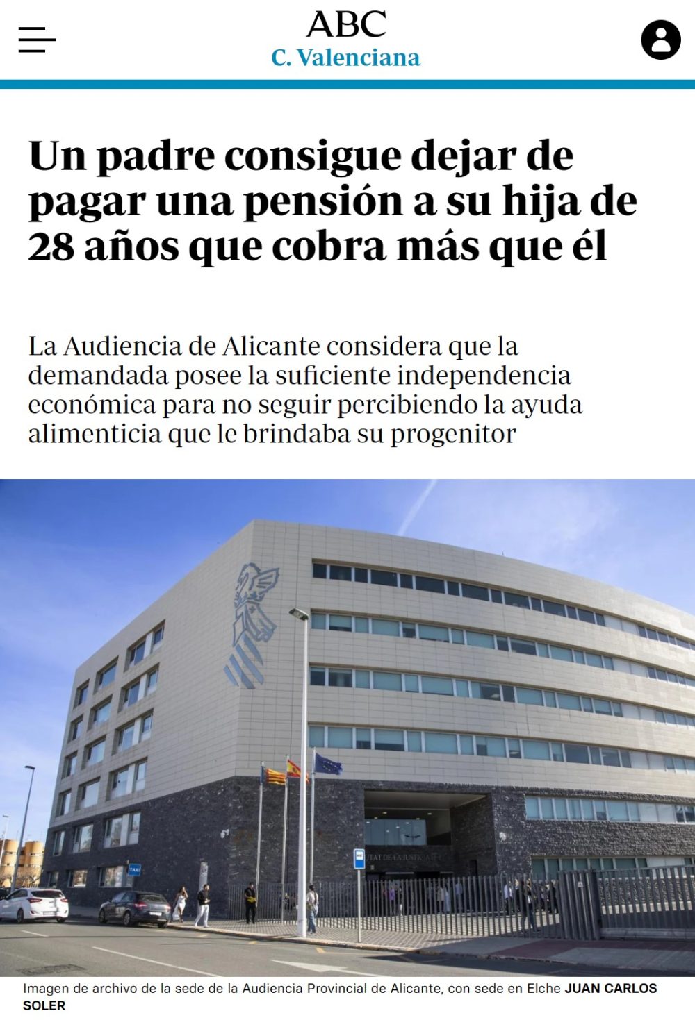 Imagina llevar a juicio a tu padre para que siga pagándote una pensión cuando él cobra menos que tú.