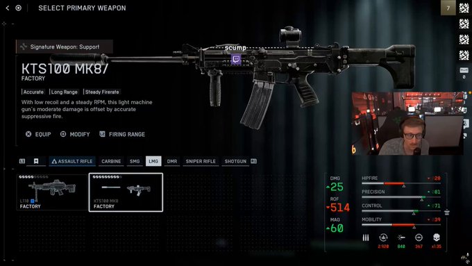 Un streamer se puso a llorar porque un arma (U100) del Cattelfield 6 tiene poco retroceso y eso afecta a los jugadores competitivos como él.