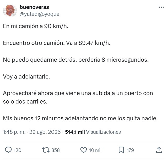 Mientras tanto, en la cabeza de un camionero...
