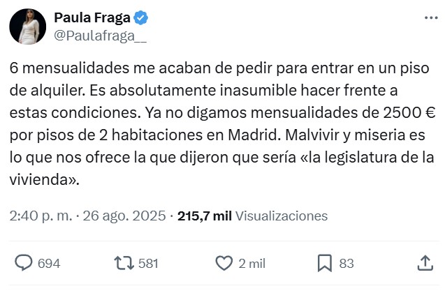 Si ganas 5000€ en Madrid y te quitas Netflix esta es la vivienda que te puedes permitir.