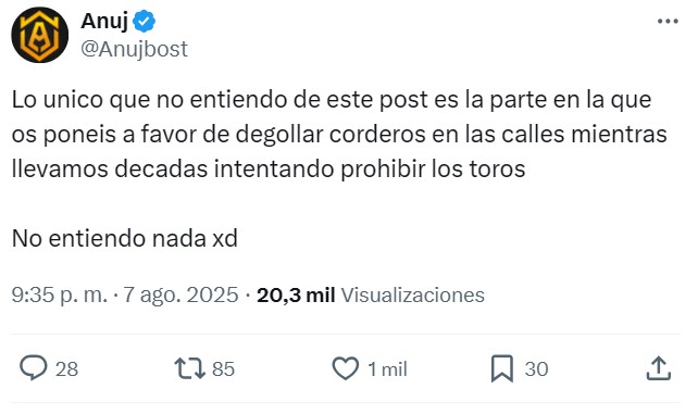 Podemos haciendo piruetas para defender el sacrificio de corderos en la vía pública.