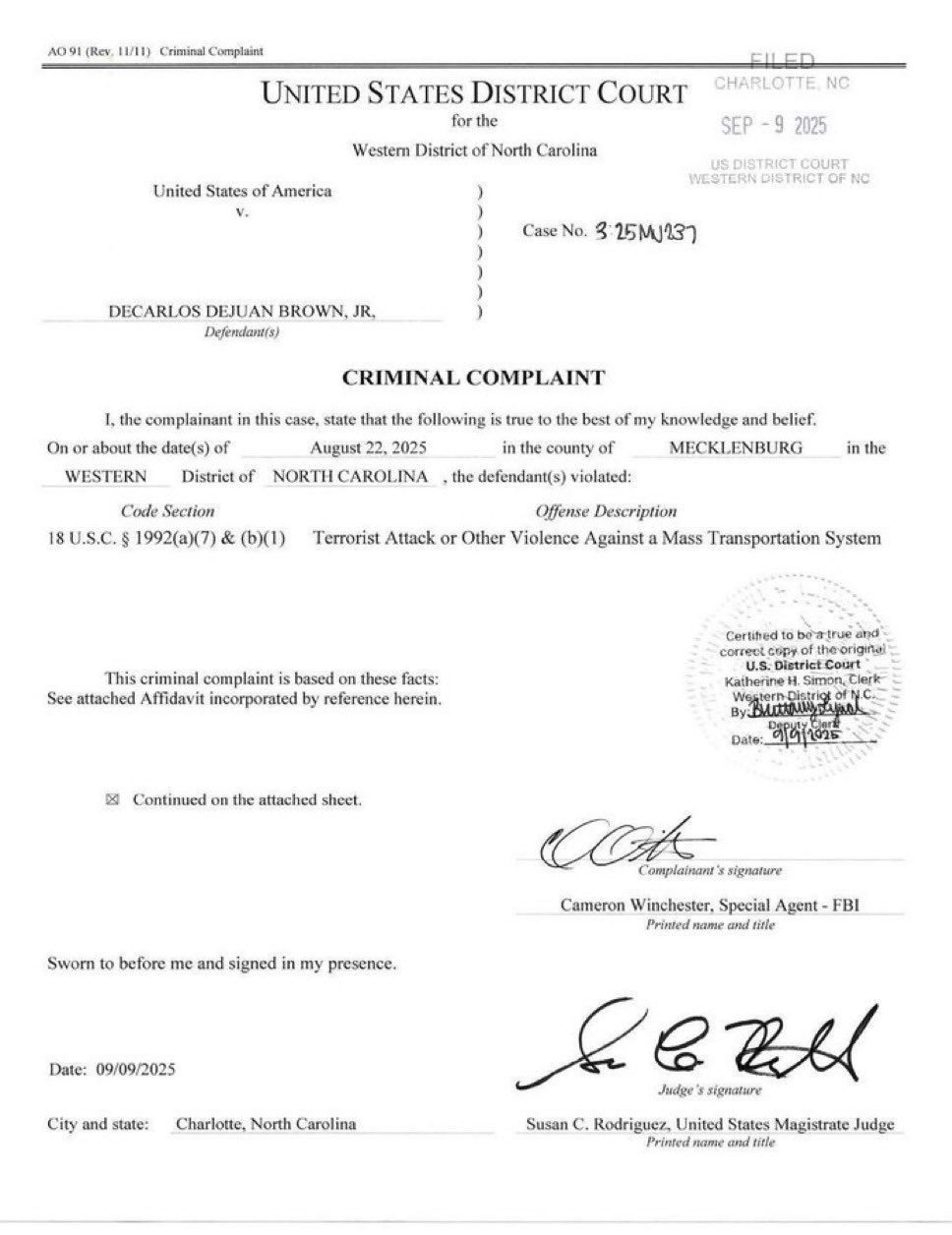 Decarlos Brown Jr será ejecutado por el asesіnato de Iryna Zarutska.