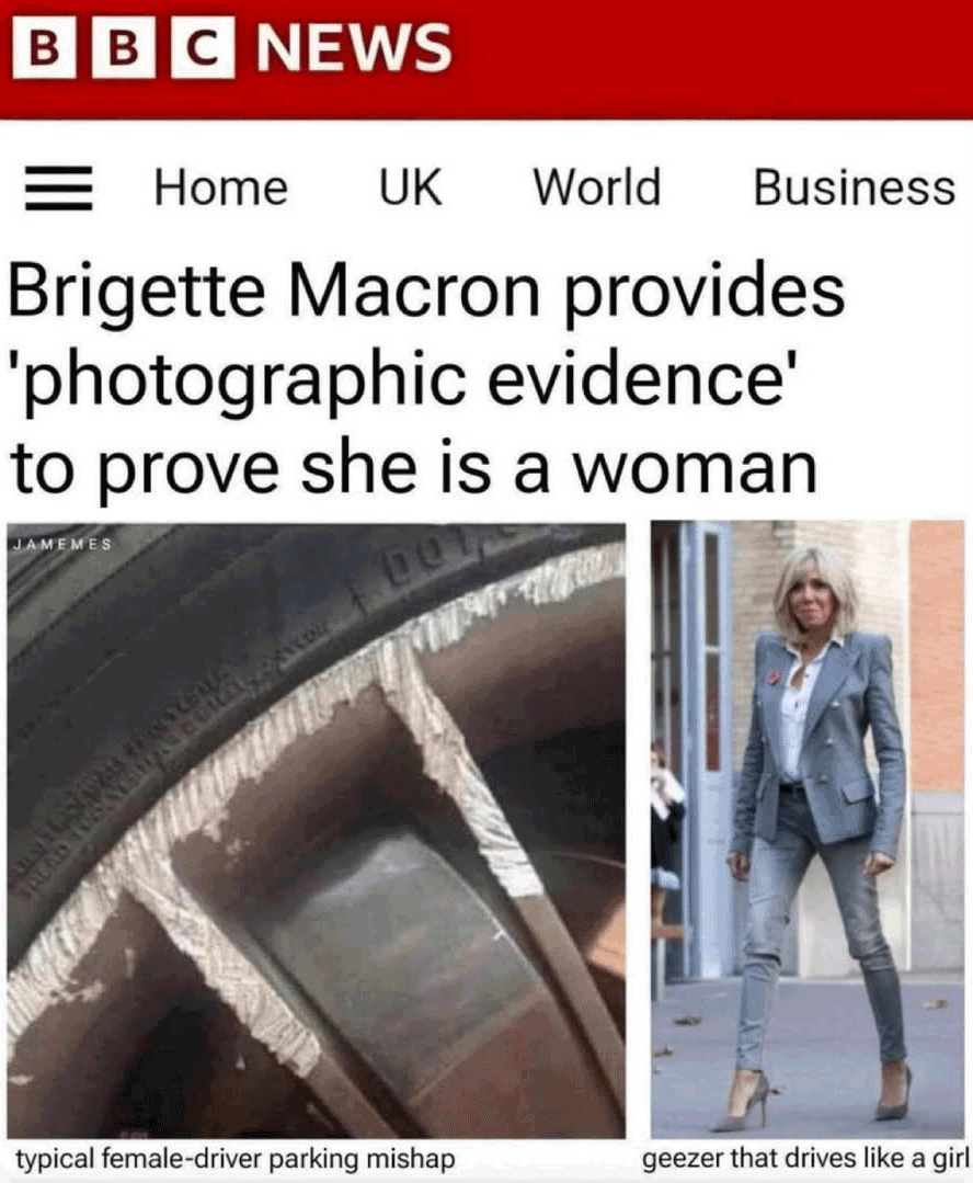 Brigette Macron aporta una "evidencia fotográfica" para probar que es una mujer.